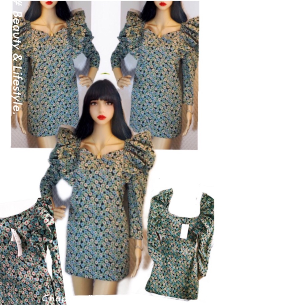 Zara Multicolored Floral Print with ruffles. XS